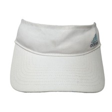 Adidas Aeroready Strapback Sun Visor Cap White One Size Adjustable Embroidered