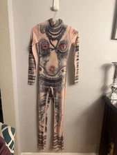 Tattoo Illusion Bodysuit Jumpsuit – Size Small