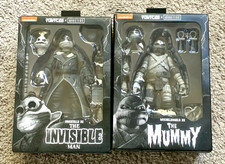 NECA TMNT Turtles x Monsters Michelangelo Mummy & Donatello Invisible Man B&W