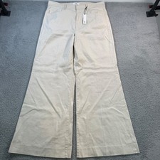 Banana Republic Wide Leg Linen Blend Pants Beige Womens Size 32