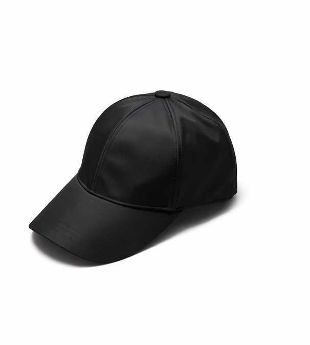 PRADA キャップシルバー三角ロゴ Prada Hat Black Nylon Tessuto Silver Triangle Logo Side Baseball