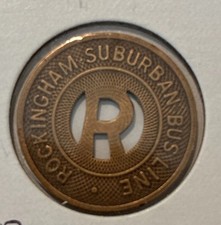 Rockingham Suburban Bus Line Good For One 15c Ride NC 690E Bus Token Rockingham 