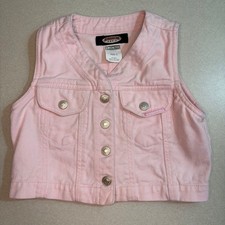 Jordache Toddler Girls Pink Denim Jean Crop Vest Size 5 Adorable Vintage Rare