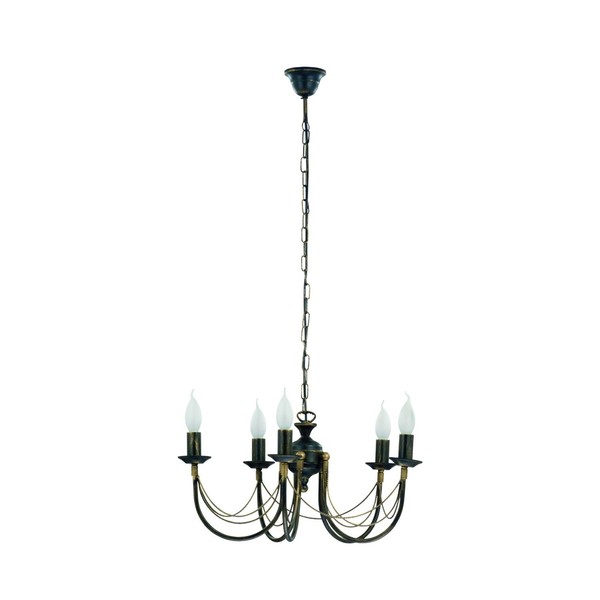 Kronleuchter Schwarz-Gold E14 B:50 Cm Wohnzimmer Kerzen HäNgelampe Esszimmer-image