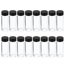 16Pcs 30mL Glass Vials w/ Screw Cap Liquid Sample Vial Storage Container Clear