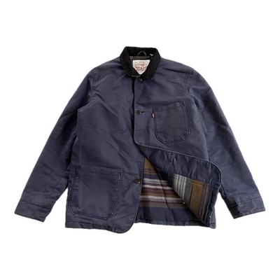 Levi s Engineer Waxed Slate Blue Blanket Lined Chore Jacket | Size Medium