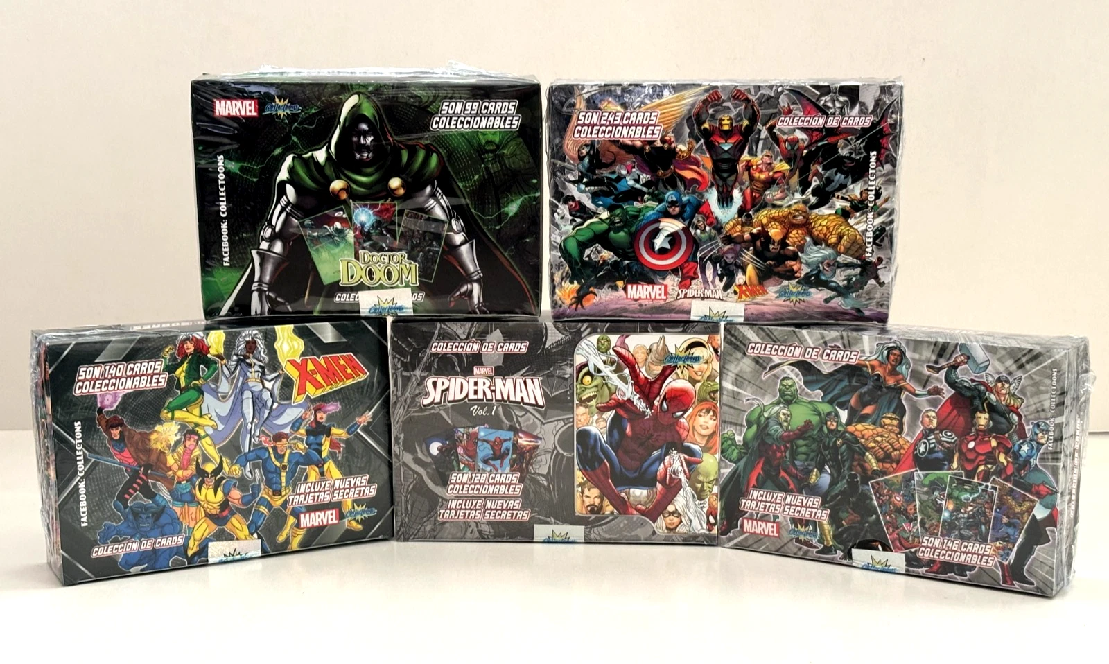 5 BOXES (SPIDER-MAN / AVENGERS / X-MEN / MARVEL EXPANSION / DR DOOM) Cards 2025