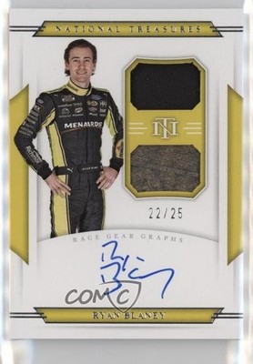 2021 Panini National Treasures Dual Race Gear Graphs 22/25 Ryan Blaney Auto 1cc7