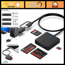 4-in-1 USB 3.0 USB-C Memory Card Reader Adapter for SD Micro SD MS CF - Fast D
