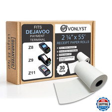 Vonlyst Credit Card Machine Paper Roll for Dejavoo P1 P3 P8 QD1 QD2 Z8 Z9 Z11 (3