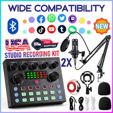 Home Studio Recording Kit Music Podcast Mixer Equipment Condenser Microphone Set