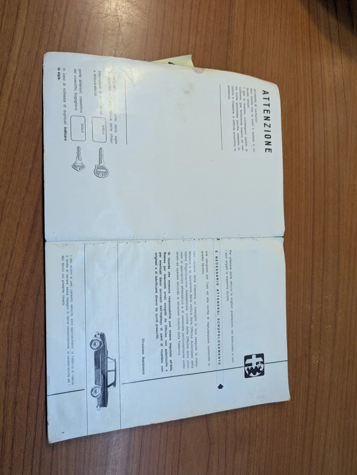 Libretto uso e manutenzione Alfa Romeo Giulia 1300 TI  originale Dell'epoca - Immagine 2 di 4