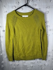 NWT LOFT Women's Mustard Green Knit Sweater Size XXSP