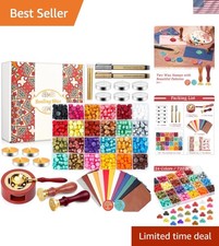 Complete Sealing Wax Stamp Kit with Warmer: 720 Beads for Crafting Masterpieces
