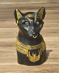Egyptian Anubis Jackal-Headed God Statue Candle Holder, Ownership History N/A