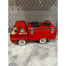 Vintage 1960s Structo Pumper Fire Truck Pressed Steel Red Toy USA