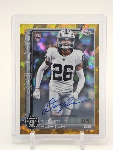 DARIEN PORTER 2025 TOPPS CHROME ROOKIE SAPPHIRE GOLD REFRACTOR AUTO /50 Q6638