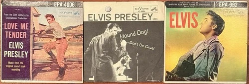 Elvis Presley 45 Lot ~ Love Me Tender / Hound Dog / Paralyzed ~ Play Graded