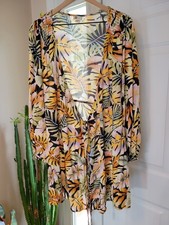 NWT Billabong Spring Romance Floral Wrap Dress, Size Womens Large NEW