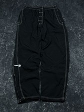 Vintage 90s Nike Baggy Zip Parachute Sweat Track Pants Nylon Black Men's Size L