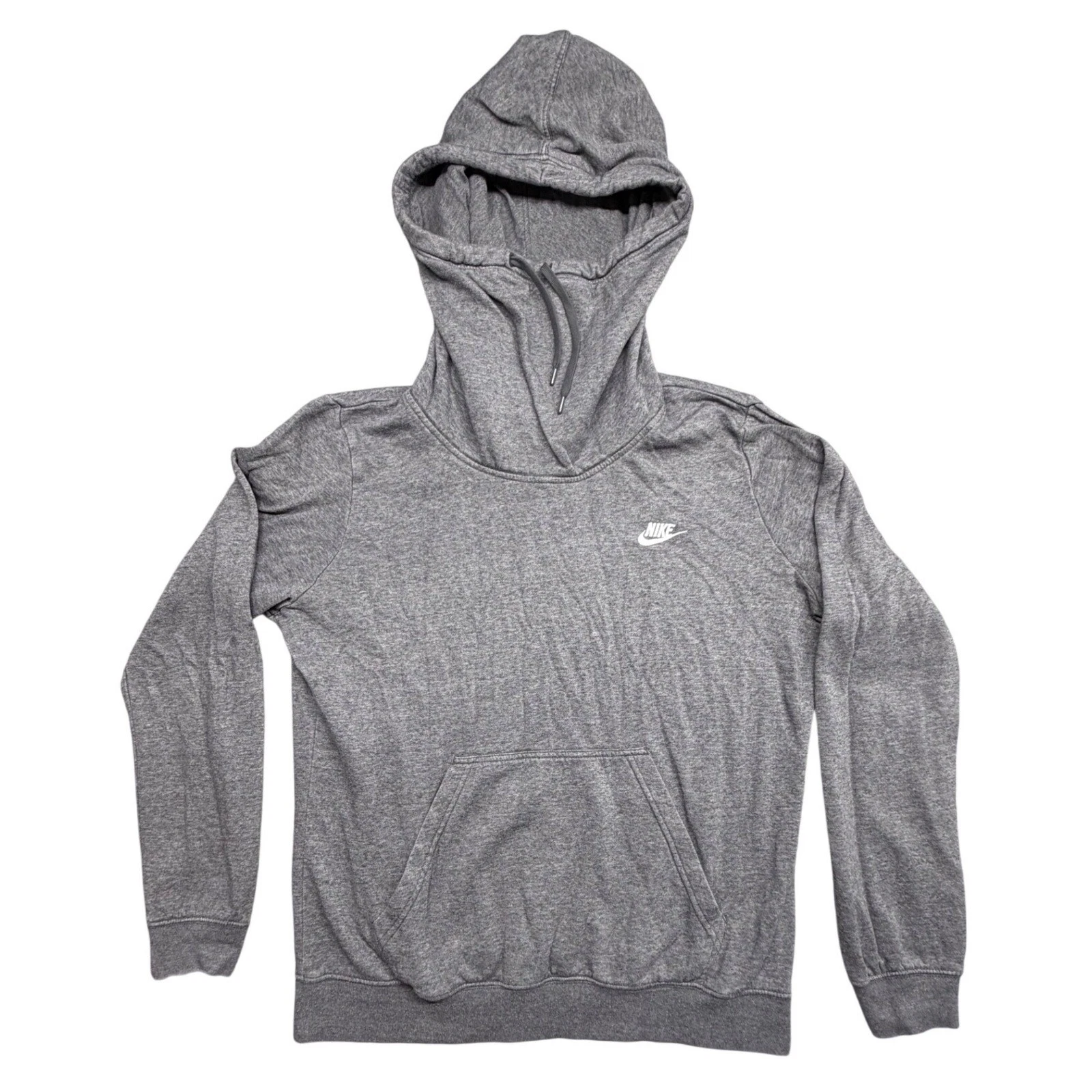 Nike Womens Funnel Neck Hoodie Heather Grey Pullover Sweatshirt Size Large L