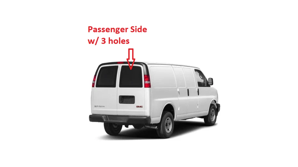 Fits 1996-2023 Chevy Express Van Passenger(right) Side Back Glass Movable 3 Hole Foto 4 de 4