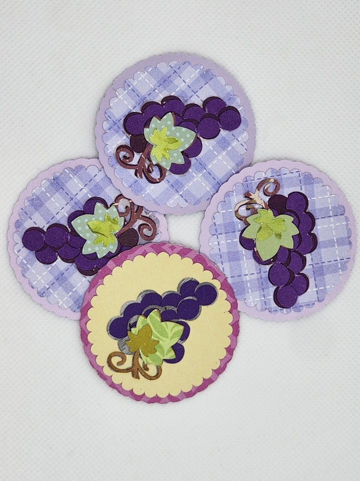 6 Hand crafted canning jar lid labels for large mouth size canning lids