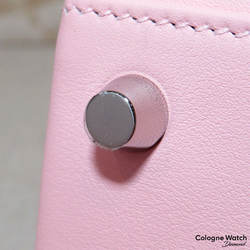 Hermès Kelly Bag 25 mit Palladium Beschlägen rose Sakura Swift Leder Ungetragen - Bild 7 von 10