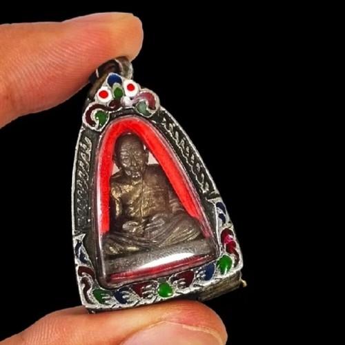 Thai Amulet Statue Luang Pu Maha Sila Pendant Wealth Lucky Money Rich Fortune - Picture 6 of 8