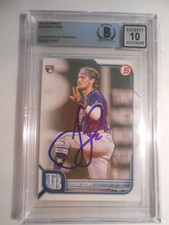 Josh Lowe 2020 Bowman RC #33 Signed GRADE 10 Auto Autograph Beckett Slabbed