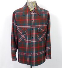 Vintage Early 1960's Pendleton Tartan 100 Virgin Wool Shirt Jacket Medium 335
