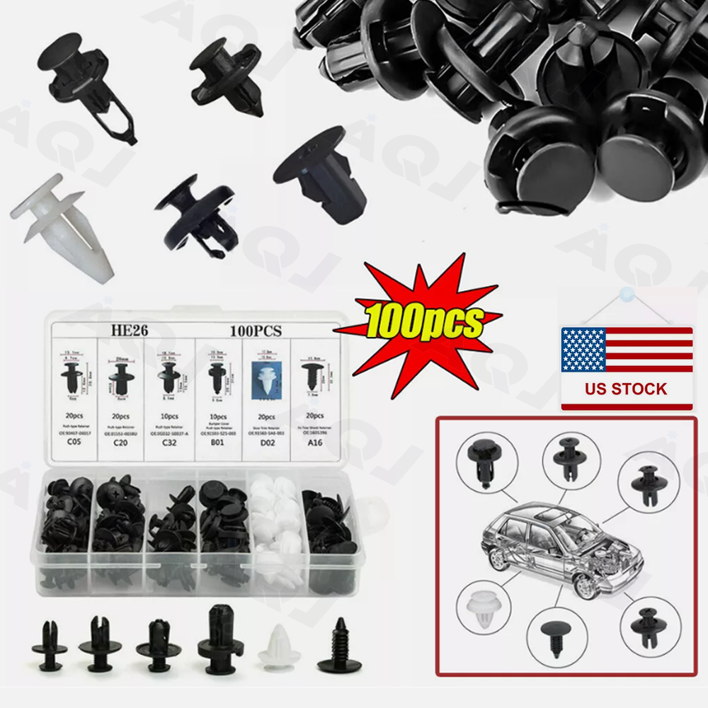 Fydun Kit 500 Pezzi Clip E Rivetti Per Auto – 30 Misze Assortite, Fermi Paraurti E Pannelli Porta, Plastica Multicolore