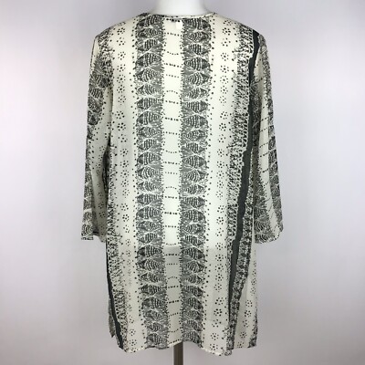 Haut Tunique CAbi - Taille S - Crème Motif Bohème - État Occasion Parfait