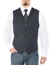 Salvatore Exte Mens Notch Lapel Casual Vest Modern Fit Dress Suit Waistcoat