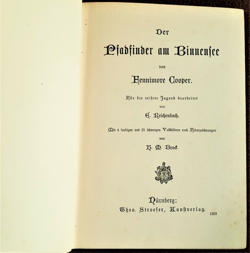 1903 Farbtafeln: Cooper, Der Pfadfinder am Binnensee, Stroefer 1253 - Bild 2 von 10