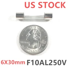 5pcs/lot 6X30mm F10AL250V Fuses 10A 250V  Fast Blow Fuse Glass Tube Quick Blow