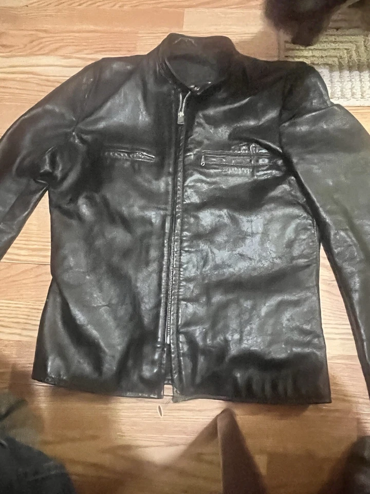 Brooks кожаная куртка 60-х винтажный черный размер 40 - Изображение 2 из 4