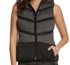 Mpg Fall/ Winter Puffer Vest W/ Hoodie Pockets Herringbone Size Large