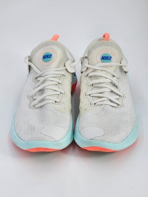 NIKE AQ2730-100 JOYRUN FLYKNIT BRIGHT MANGO WHITE/BLUE MENS  display picture 3