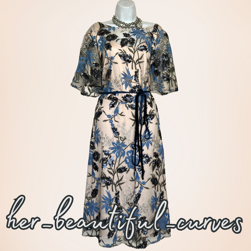 PHASE EIGHT/STUDIO 8 KLEID BESTICKT PAILLETTEN BLUMEN HOCHZEIT ANLASS GRÖSSE 24 - Bild 6 von 9