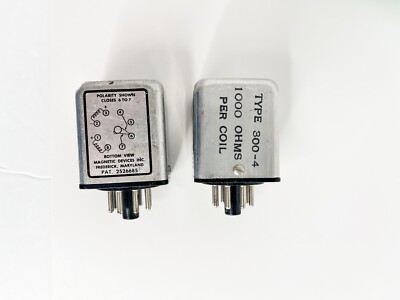 1950s Polarized Electromagnet Relay Lot 2 1000ohms/Coil 300-1, 300  