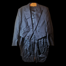 Vintage Bernard Classic Black Tailcoat Tuxedo   Double-Breasted Formal Evening