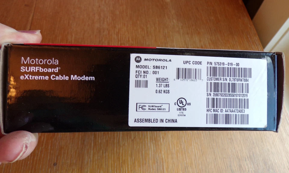 Motorola Surfboard eXtreme Cable Modem SB6121 DOCSIS 3.0~Black~New in Opened Box - Image 3 of 4