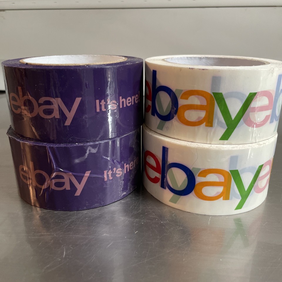 eBay Packing Tape 4 Rolls, 2 White, 2 Purple eBay
