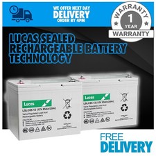 2 X Lucas 85AH AGM Battery for Mobility Scooter, Wheelchair Golf Buggy (75ah)