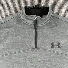 Under Armour Sweatshirt Mens Medium Gray Long Sleeve 1/4 Zip Cold Gera Mock