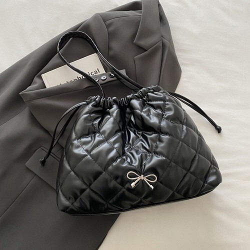 Large Capacity Bow Shoulder Bag Solid Color Cloud Underarm Bag Streetwear - Picture 7 of 17