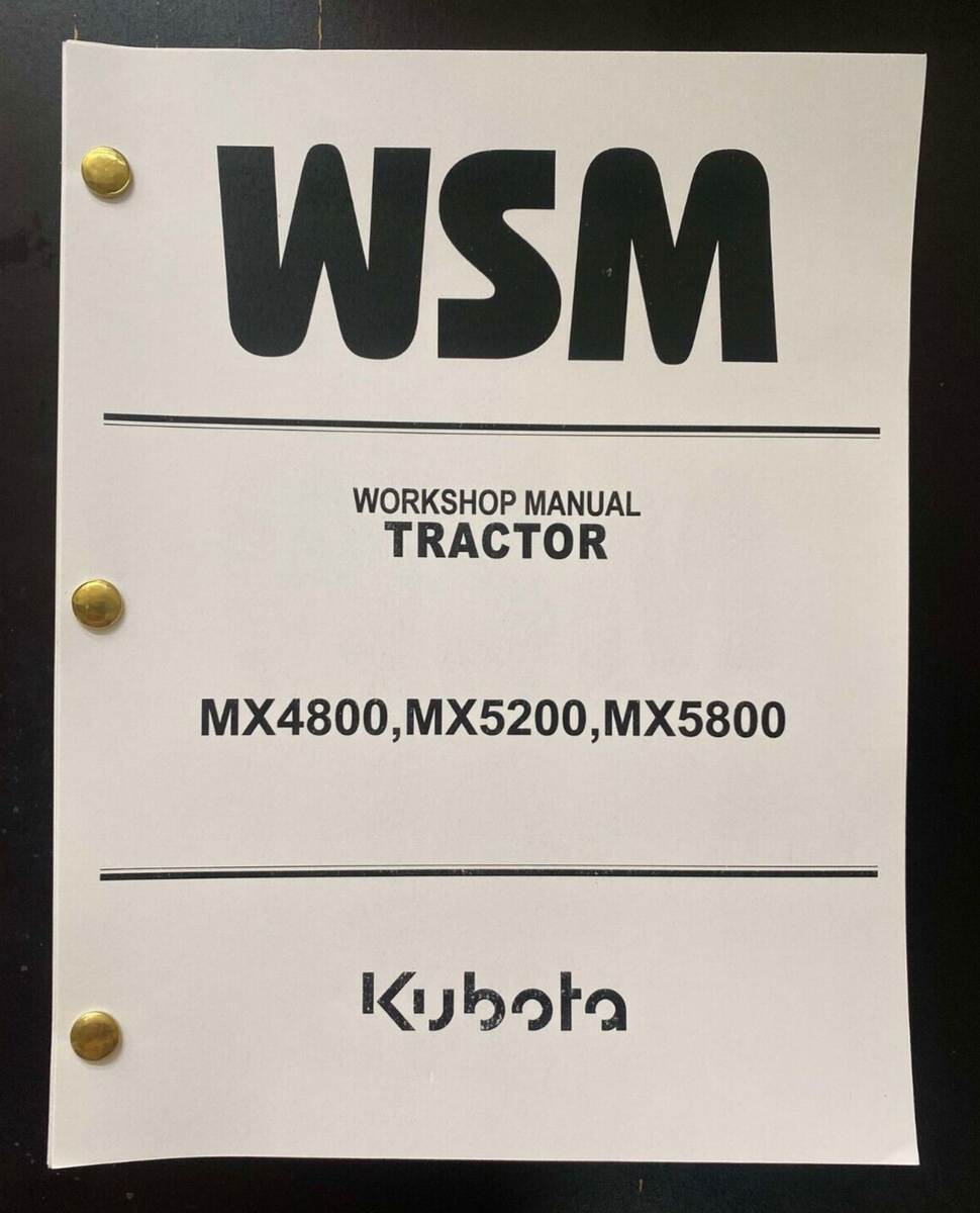 4800 5200 5800 Tractor Technical Workshop Repair Manual WSM MX4800