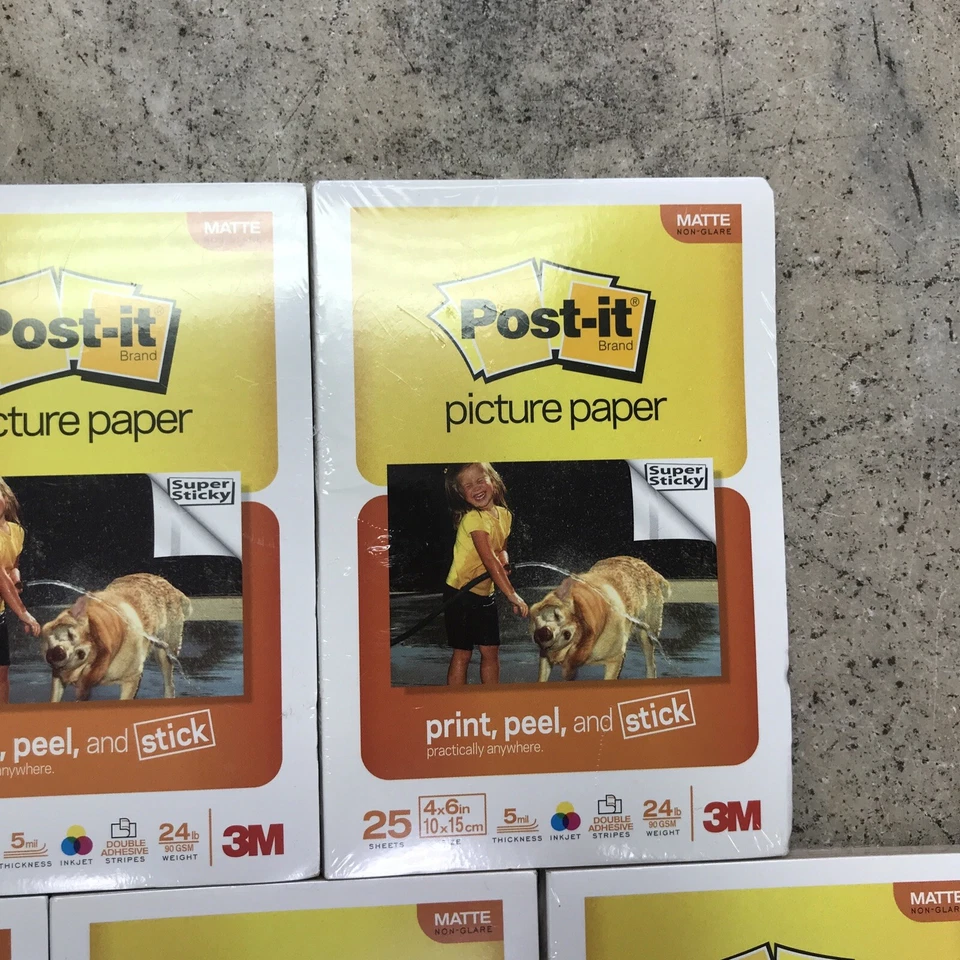 Post It 3M Lot Of 10 New Matte Print Peel Stick Picture Paper 4x6 25 Sheets Each - Image 3 of 4