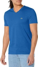 Lacoste Men's Short Sleeve V-Neck Pima Cotton Jersey T-Shirt